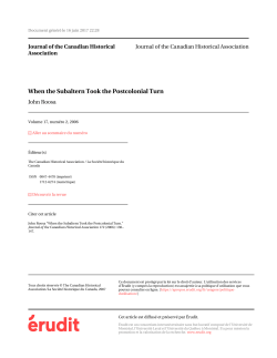 When the Subaltern Took the Postcolonial Turn