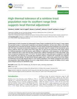 High thermal tolerance of a rainbow trout population near its