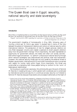 The Queen Boat case in Egypt: sexuality, national security and state