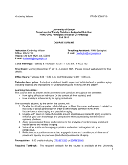 FRHD 3060 F16 - University of Guelph