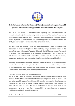 Cost-effectiveness of Lumacaftor/Ivacaftor (Orkambi) for cystic