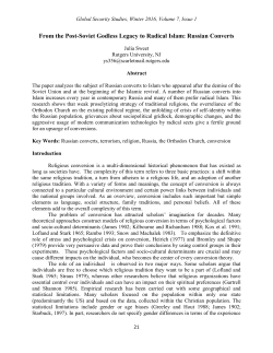 From the Post-Soviet Godless Legacy to Radical Islam: Russian