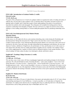 English Graduate Course Schedules