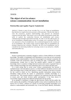 science communication via art installation