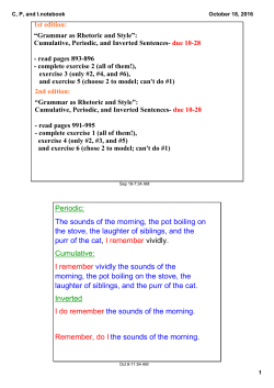 Cumulative, Periodic, and Inverted Sentences