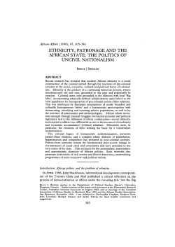 ethnicity, patronage and the african state