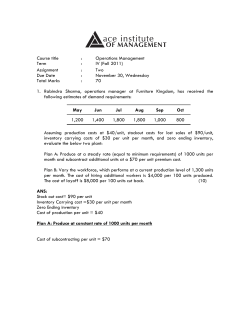 Course title : Operations Management Term : IV (Fall 2011