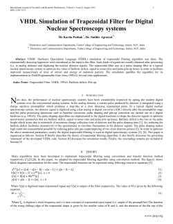 VHDL Simulation of Trapezoidal Filter for Digital Nuclear