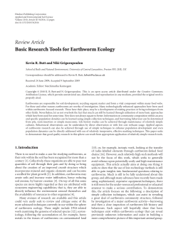 Basic Research Tools for Earthworm Ecology