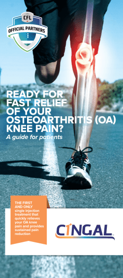 READY FOR FAST RELIEF OF YOUR OSTEOARTHRITIS OA KNEE