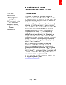 Accessibility Best Practices for Adobe LiveCycle Designer ES3 v10.0