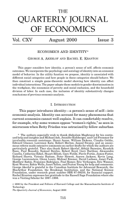 ECONOMICS AND IDENTITY
