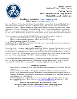 Call for Papers 25th Annual Elizabeth Cady Stanton Student