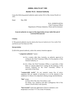 Animal Health Act 1995 - Department of Primary Industries, Parks