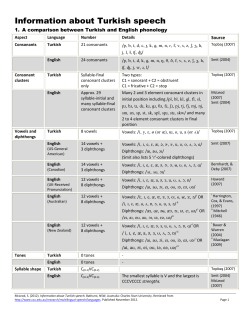 Information about Turkish speech