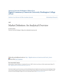 Market Definition: An Analytical Overview