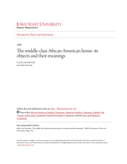 The middle-class African American home: its objects and their