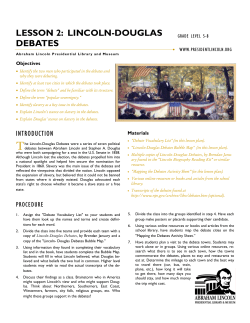 Lesson 2 Lincoln-Douglas Debates