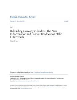 Rebuilding Germany`s Children: The Nazi Indoctrination and