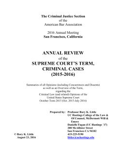 Annual Review of the Supreme Court`s Term, Criminal Cases