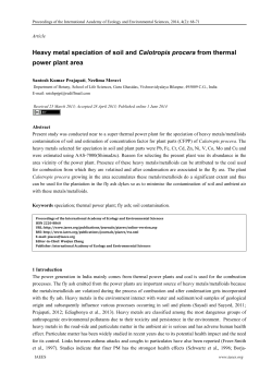 Heavy metal speciation of soil and Calotropis procera from thermal