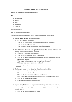 GUIDELINES FOR THE ENGLISH ASSIGNMENT Both for the