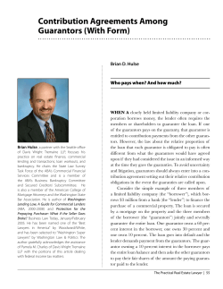 Contribution Agreements Among Guarantors (With Form)