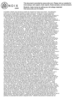 In Candide, Voltaire uses sarcasm to explain his viewpoint o