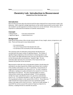 Chemistry Lab: Introduction to Measurement