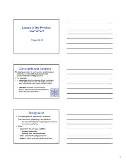 Lecture 3:The Physical Environment Constraints and Solutions