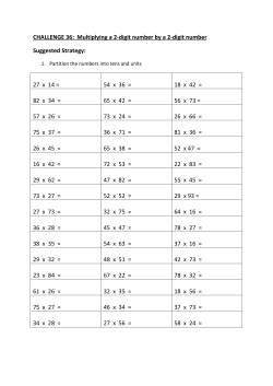 CHALLENGE 36: Multiplying a 2-digit number by a 2