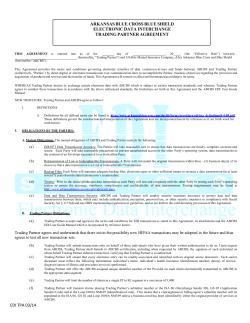 Trading Partner Agreement - Electronic Data Interchange Services