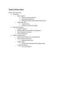 Chapter 13 Section 3 Notes Effects of the New Deal &bull; Minorities o