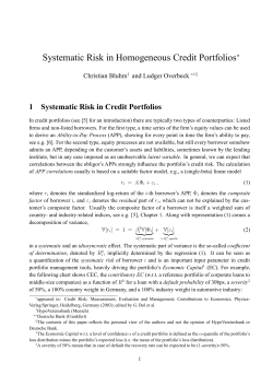 Systematic Risk in Homogeneous Credit Portfolios&lowast;