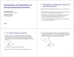 Comparatives and Superlatives at the Syntax - EALing