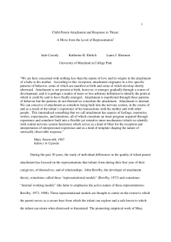 1 Child-Parent Attachment and Response to Threat: A Move from the