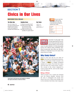 Civics in Our Lives - AHHS Support for Student Success