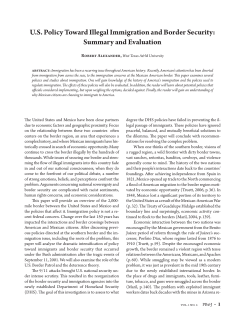 US Policy Toward Illegal Immigration and Border Security: Summary