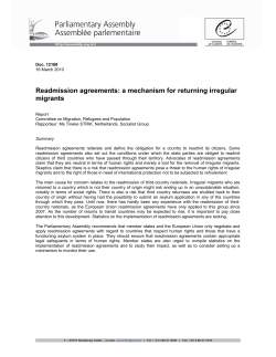 Readmission agreements: a mechanism for returning