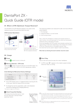 DentaPort ZX - Quick Guide (OTR mode)