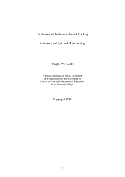 The Revival of Traditional Animal Tracking