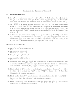 Solutions to the Exercises of Chapter 8 8A. Domains of Functions 1