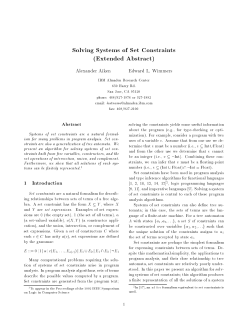 Solving Systems of Set Constraints
