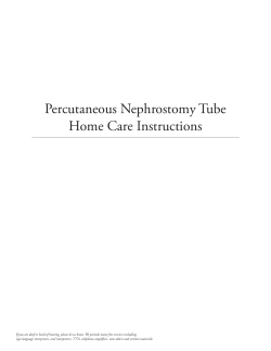 Percutaneous Nephrostomy Tube Home Care Instructions