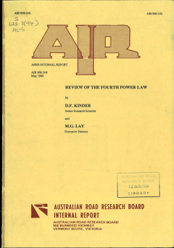 review of the fourth power law df kinder australian road research
