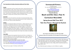(Year 4) Curriculum Newsletter