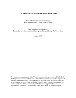 The Political Construction of Caste in South India