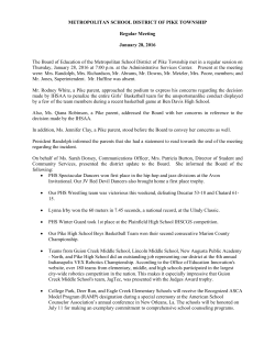 METROPOLITAN SCHOOL DISTRICT OF PIKE TOWNSHIP Regular