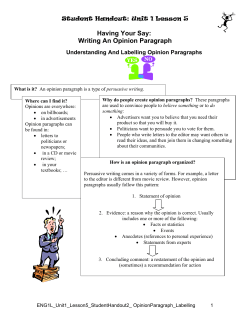 Opinion Writing