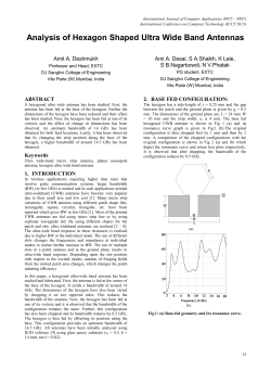 Analysis of Hexagon Shaped Ultra Wide Band Antennas